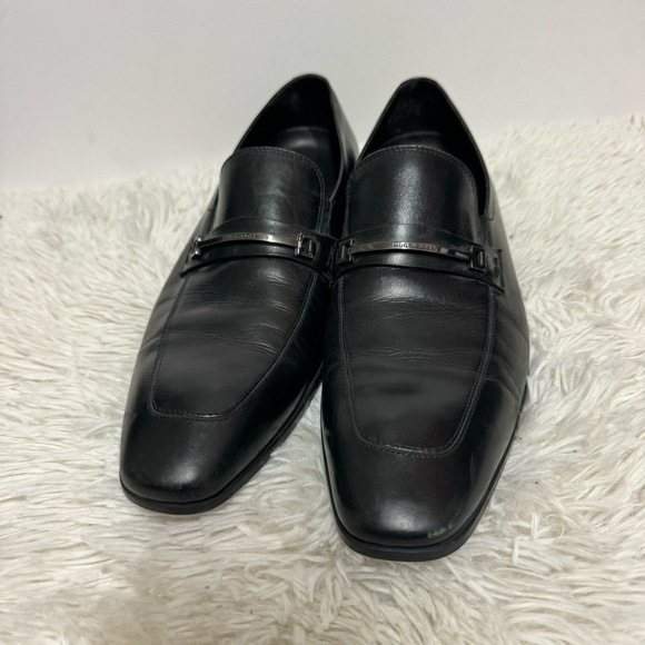 Hugo boss slip on loafter leather shoes black sz 12 - Picture 2 of 9